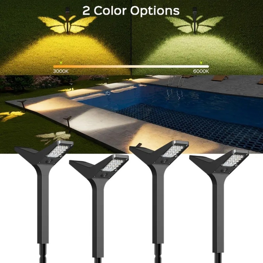 LED-zonnelamp met sensor SUN BUTTERFLY LED/1,5W/3,7V 3000/6000K IP65 1500 mAh