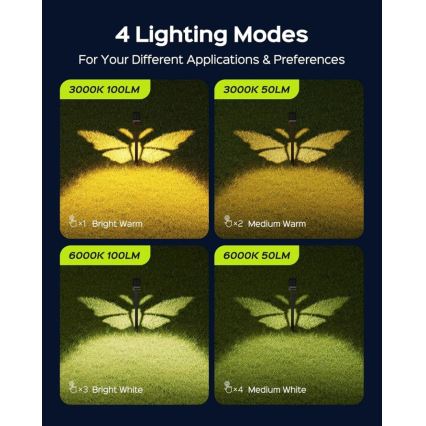 LED-zonnelamp met sensor SUN BUTTERFLY LED/1,5W/3,7V 3000/6000K IP65 1500 mAh