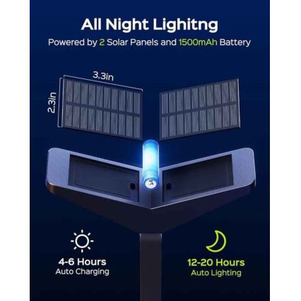 LED-zonnelamp met sensor SUN BUTTERFLY LED/1,5W/3,7V 3000/6000K IP65 1500 mAh