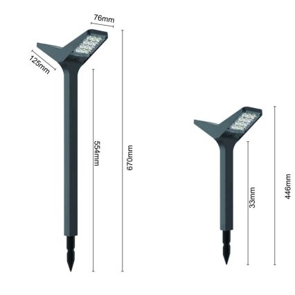 LED-zonnelamp met sensor SUN BUTTERFLY LED/1,5W/3,7V 3000/6000K IP65 1500 mAh