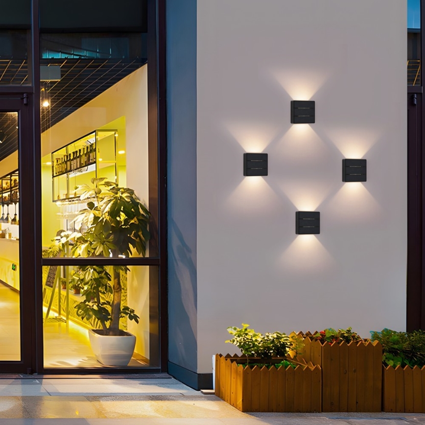 LED buitenwandlamp LUXLINE 6W/230V 3000K IP54 zwart