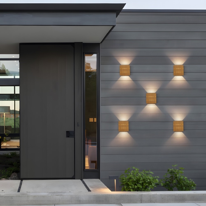 LED buitenwandlamp LUXLINE LED/6W/230V 3000K IP54 eikenkleur