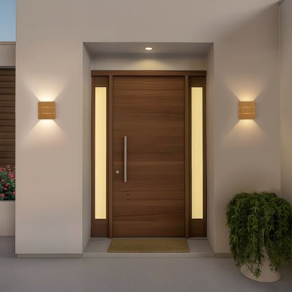 LED buitenwandlamp LUXLINE LED/6W/230V 3000K IP54 eikenkleur