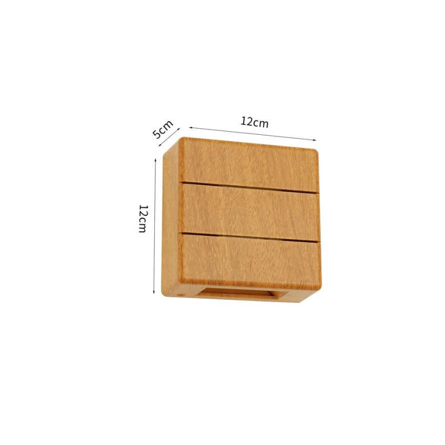 LED buitenwandlamp LUXLINE LED/6W/230V 3000K IP54 eikenkleur