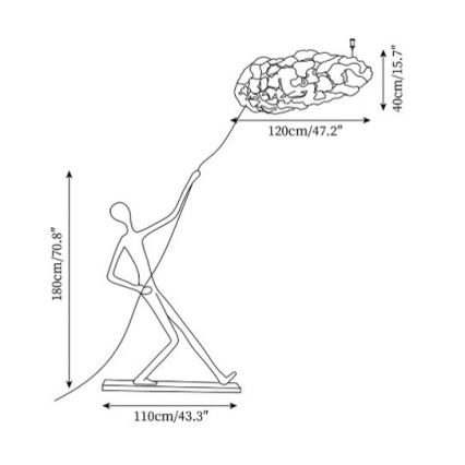 Staande lamp SILUETTE 6xE27/40W/230V 180 cm Dream Reach
