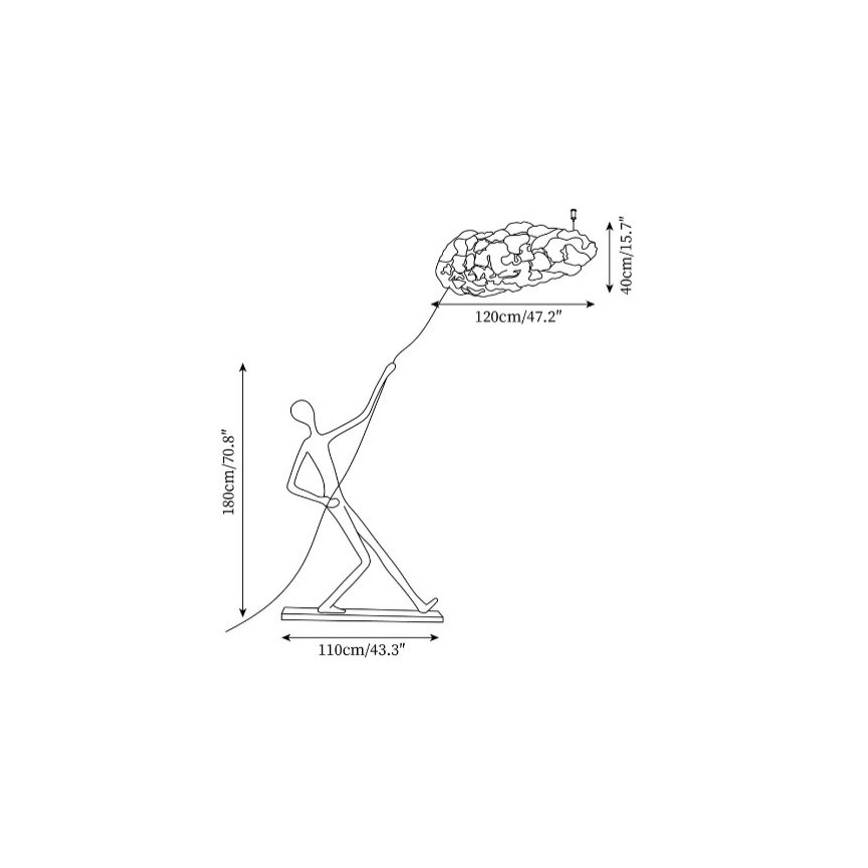 Staande lamp SILUETTE 6xE27/40W/230V 180 cm Dream Reach