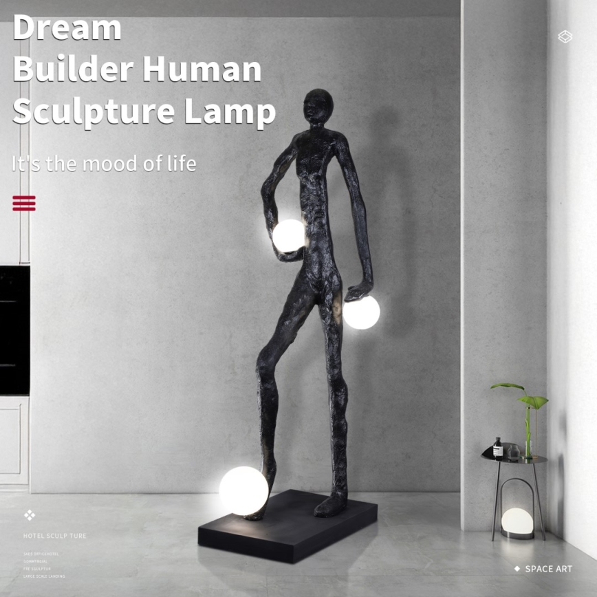 Vloerlamp SILUETTE 3xE27/60W/230V 185 cm Aura