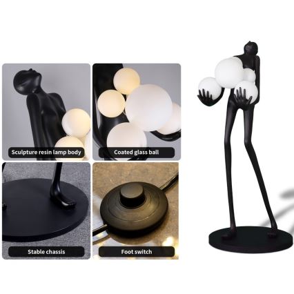 Staande lamp SILUETTE 6xE27/25W/230V 180 cm Human Ball