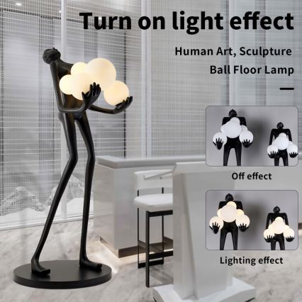 Staande lamp SILUETTE 6xE27/25W/230V 180 cm Human Ball