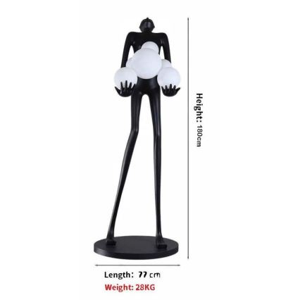 Staande lamp SILUETTE 6xE27/25W/230V 180 cm Human Ball