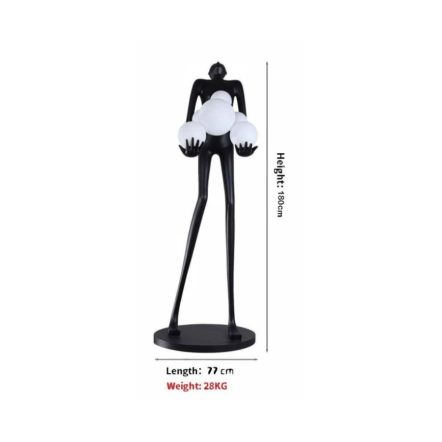Staande lamp SILUETTE 6xE27/25W/230V 180 cm Human Ball