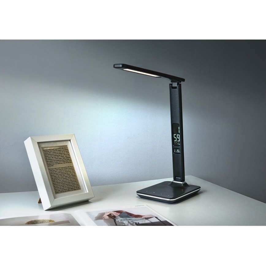 LED Tafellamp met display dimbaar LED/9W/230V/12V zwart