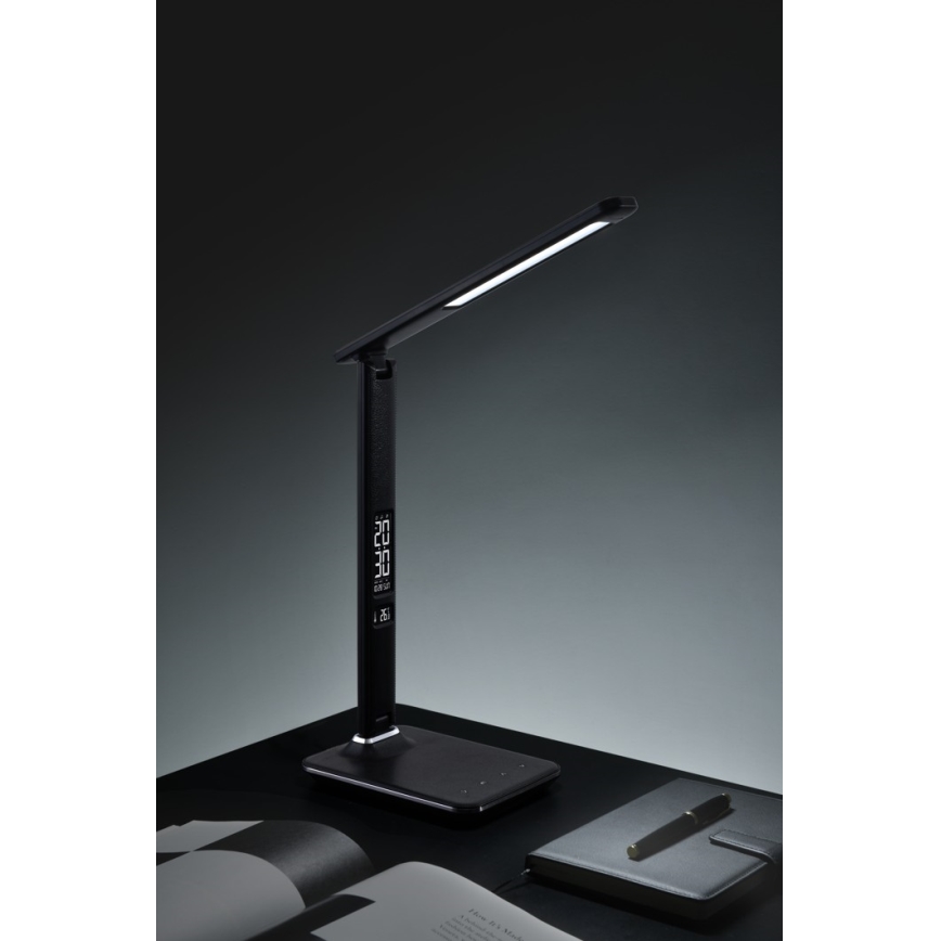 LED Tafellamp met display dimbaar LED/9W/230V/12V zwart