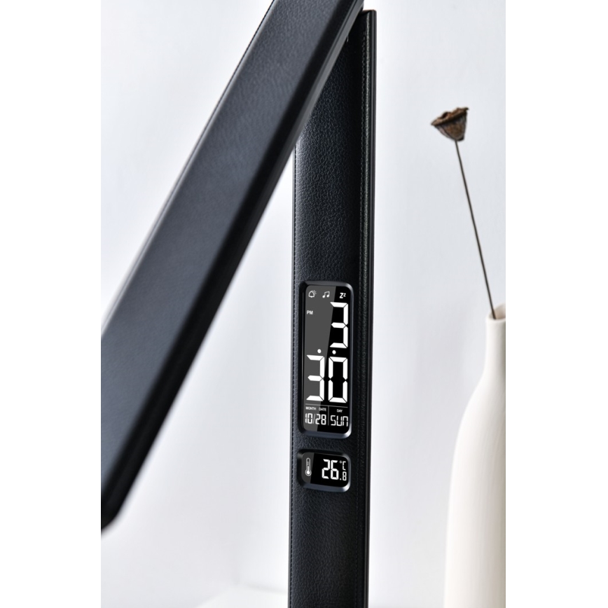 LED Tafellamp met display dimbaar LED/9W/230V/12V zwart
