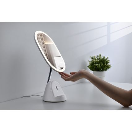 LED Dimbaar cosmetisch spiegel met draadloos opladen LED/18W/230V