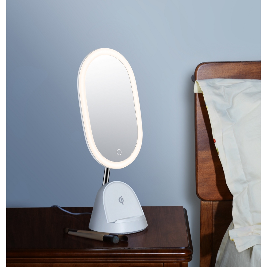 LED Dimbaar cosmetisch spiegel met draadloos opladen LED/18W/230V