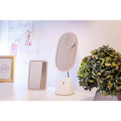 LED Dimbaar cosmetisch spiegel met draadloos opladen LED/18W/230V