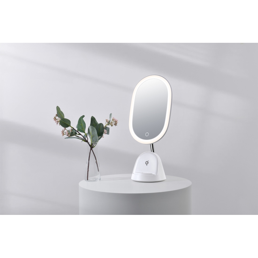 LED Dimbaar cosmetisch spiegel met draadloos opladen LED/18W/230V