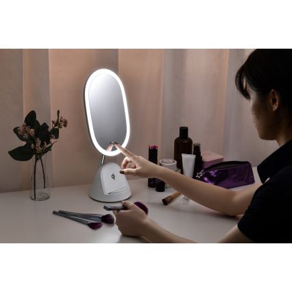 LED Dimbaar cosmetisch spiegel met draadloos opladen LED/18W/230V