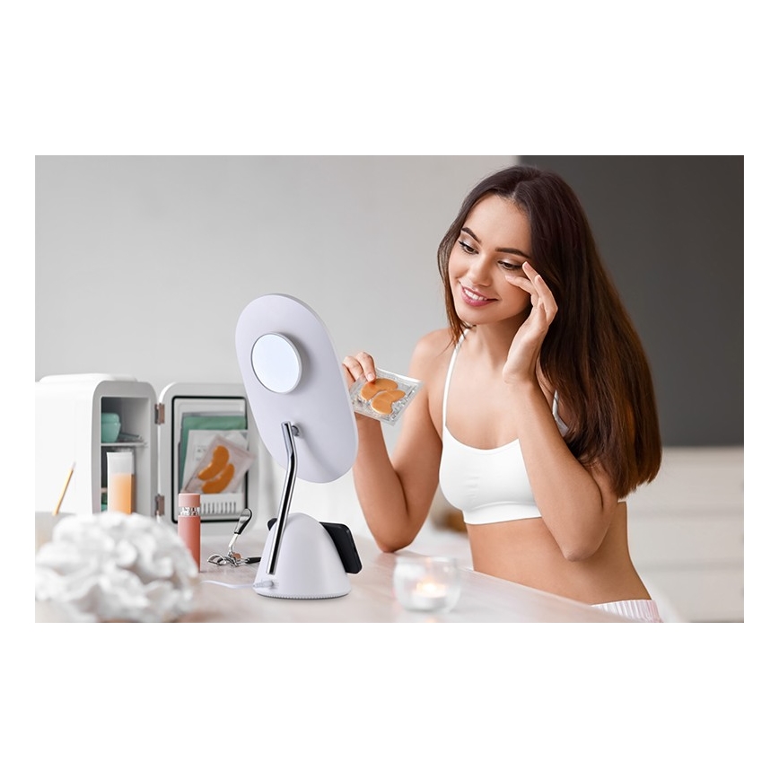 LED Dimbaar cosmetisch spiegel met draadloos opladen LED/18W/230V