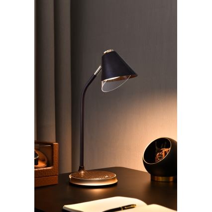 LED dimbare tafel lamp met draadloos opladen FINCH LED/9W/12/230V bruin/goud