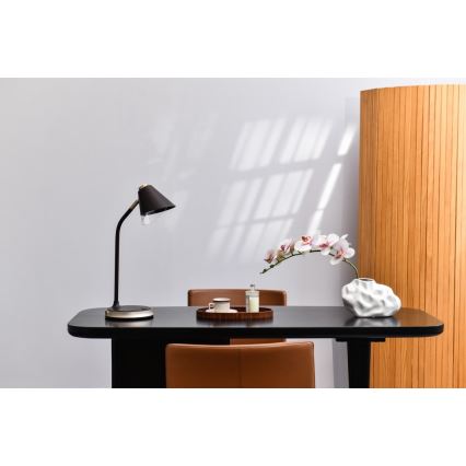 LED dimbare tafel lamp met draadloos opladen FINCH LED/9W/12/230V bruin/goud