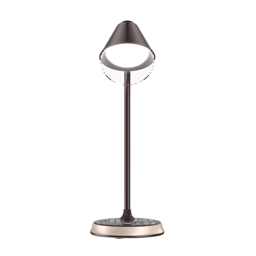 LED dimbare tafel lamp met draadloos opladen FINCH LED/9W/12/230V bruin/goud