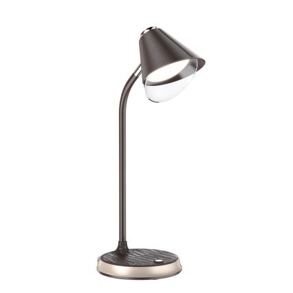 LED dimbare tafel lamp met draadloos opladen FINCH LED/9W/12/230V bruin/goud