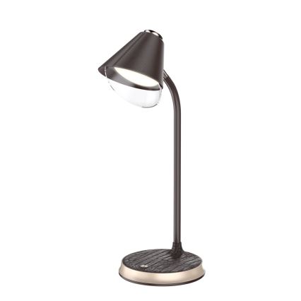 LED dimbare tafel lamp met draadloos opladen FINCH LED/9W/12/230V bruin/goud