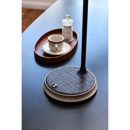 LED dimbare tafel lamp met draadloos opladen FINCH LED/9W/12/230V grijs/glanzend chroom