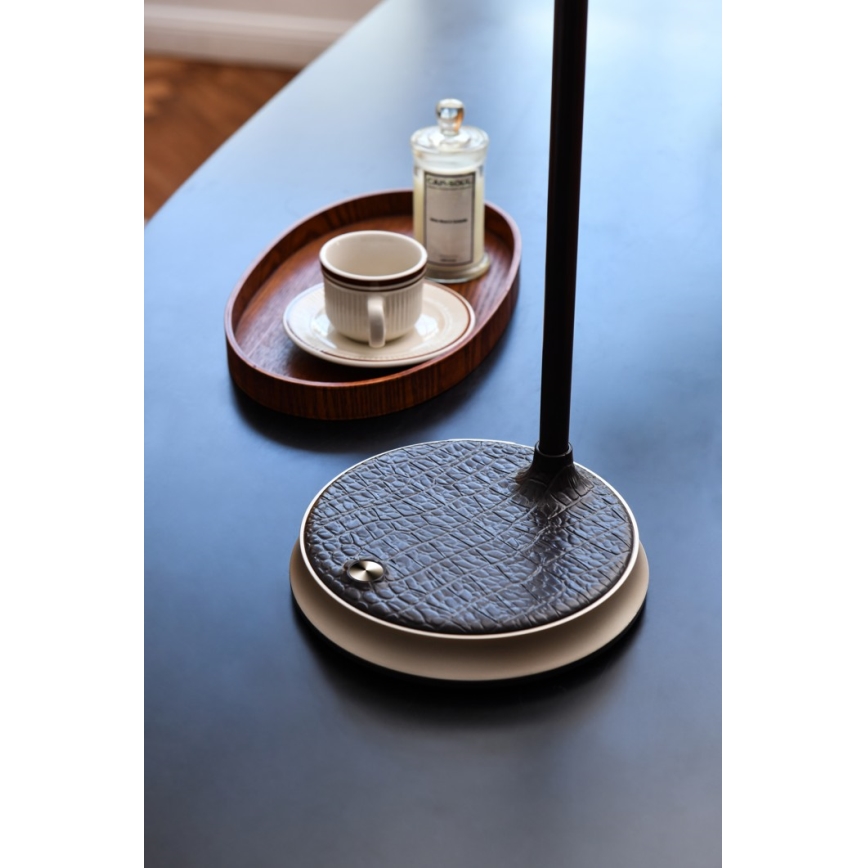 LED dimbare tafel lamp met draadloos opladen FINCH LED/9W/12/230V grijs/glanzend chroom