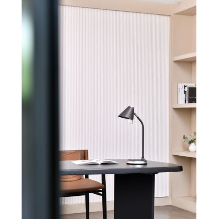 LED dimbare tafel lamp met draadloos opladen FINCH LED/9W/12/230V grijs/glanzend chroom
