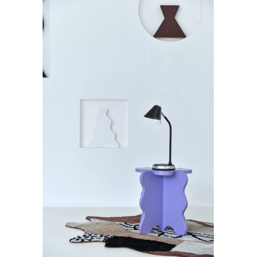 LED dimbare tafel lamp met draadloos opladen FINCH LED/9W/12/230V grijs/glanzend chroom