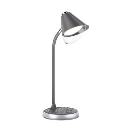 LED dimbare tafel lamp met draadloos opladen FINCH LED/9W/12/230V grijs/glanzend chroom
