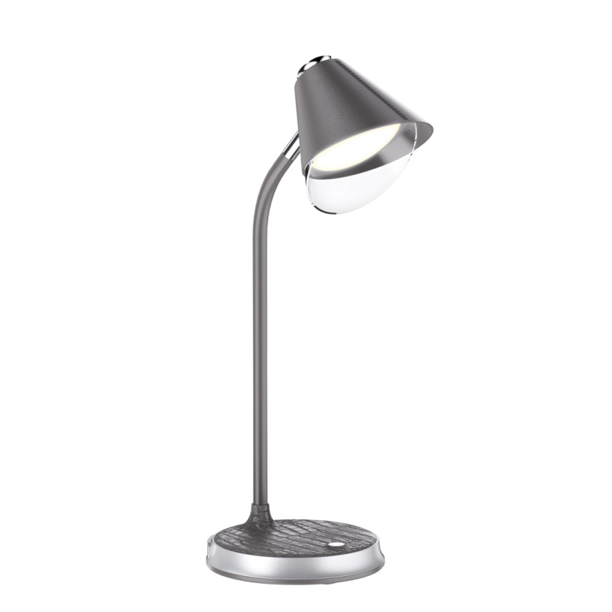 LED dimbare tafel lamp met draadloos opladen FINCH LED/9W/12/230V grijs/glanzend chroom
