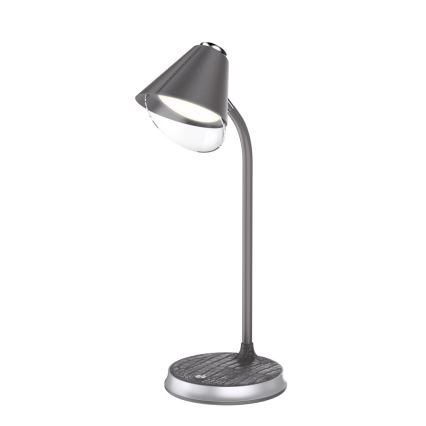 LED dimbare tafel lamp met draadloos opladen FINCH LED/9W/12/230V grijs/chroom