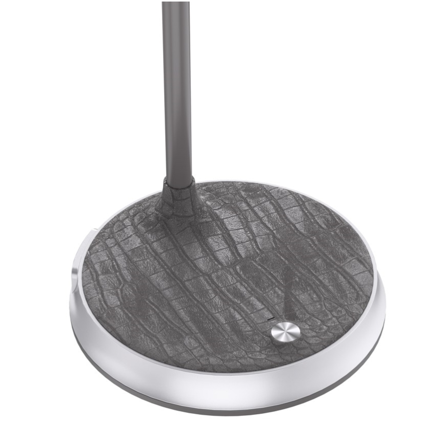 LED dimbare tafel lamp met draadloos opladen FINCH LED/9W/12/230V grijs/glanzend chroom