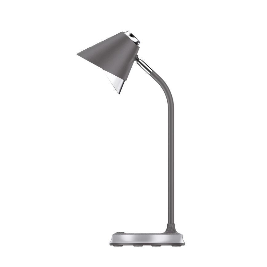 LED dimbare tafel lamp met draadloos opladen FINCH LED/9W/12/230V grijs/glanzend chroom