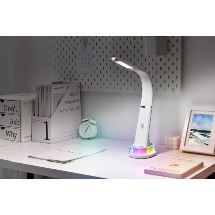 LED RGB Dimbare tafellamp met draadloos opladen CORELLA LED/7W/12/230V zwart