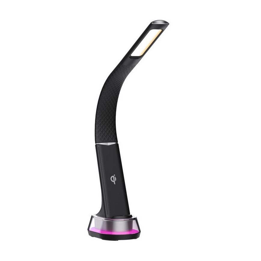 LED RGB Dimbare tafellamp met draadloos opladen CORELLA LED/7W/12/230V zwart
