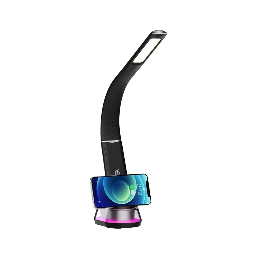LED RGB Dimbare tafellamp met draadloos opladen CORELLA LED/7W/12/230V zwart