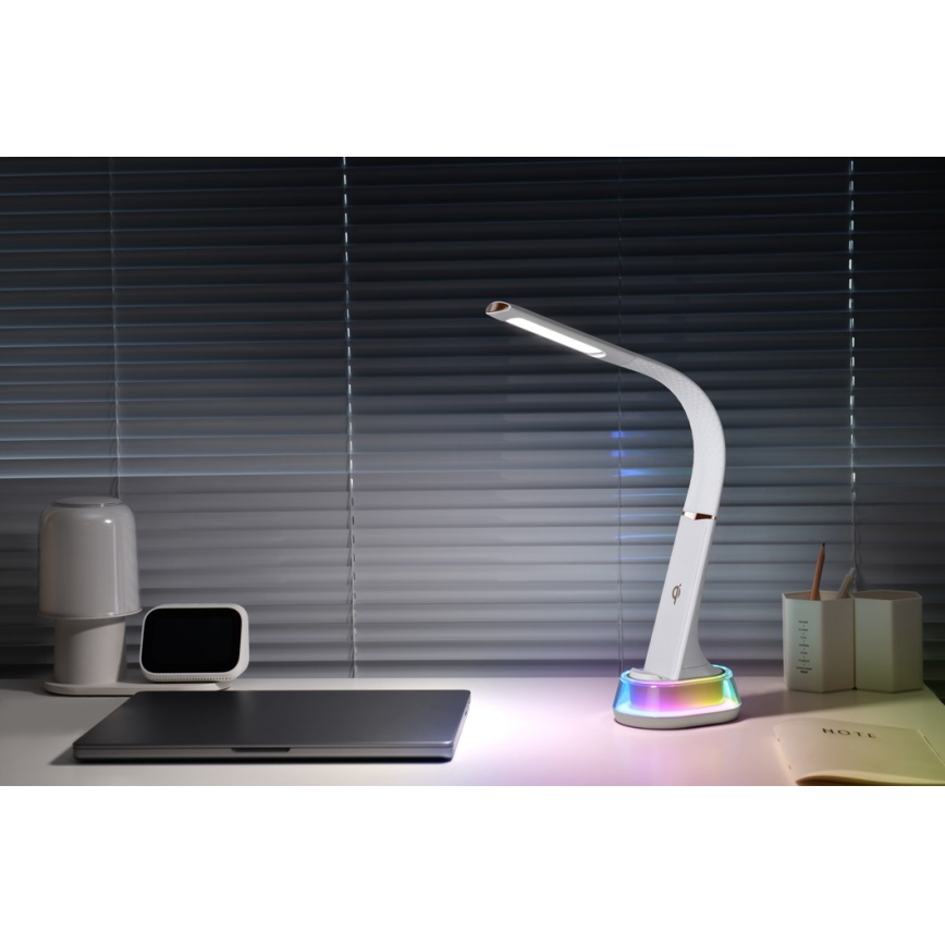 LED RGB Dimbare tafellamp met draadloos opladen CORELLA LED/7W/12/230V wit