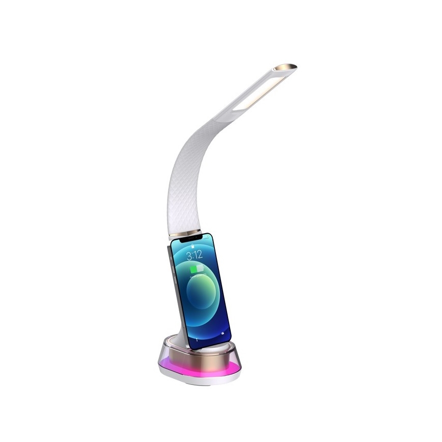LED RGB Dimbare tafellamp met draadloos opladen CORELLA LED/7W/12/230V wit