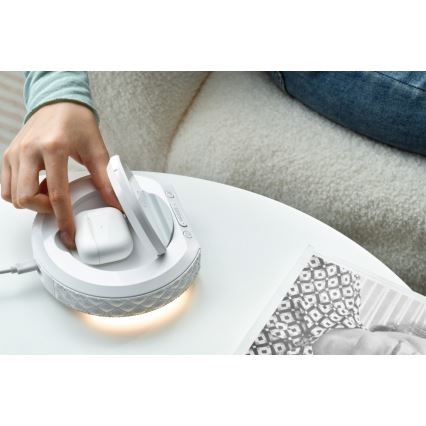 Wekker met LCD scherm en draadloze Qi oplader 27W/9V 220 mAh wit