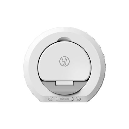 Wekker met LCD scherm en draadloze Qi oplader 27W/9V 220 mAh wit