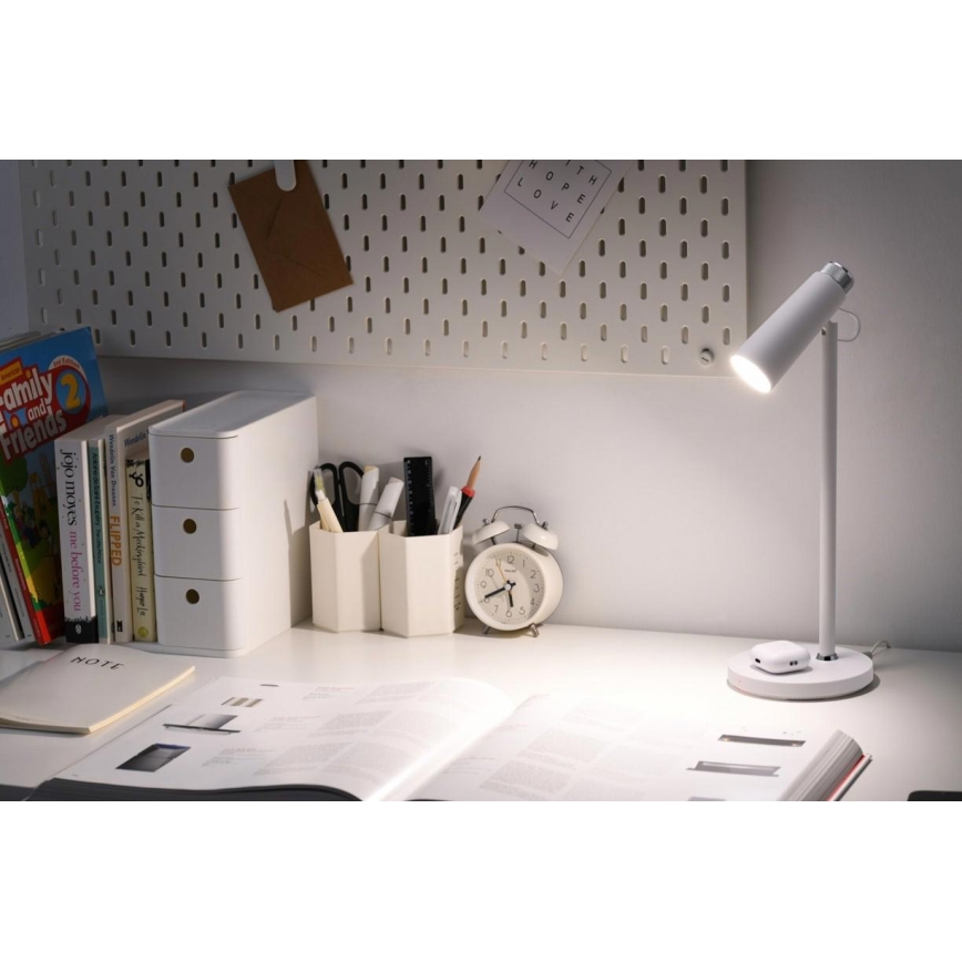 Dimbare LED tafellamp met draadloze Qi opladen TIT LED/12W/230V wit