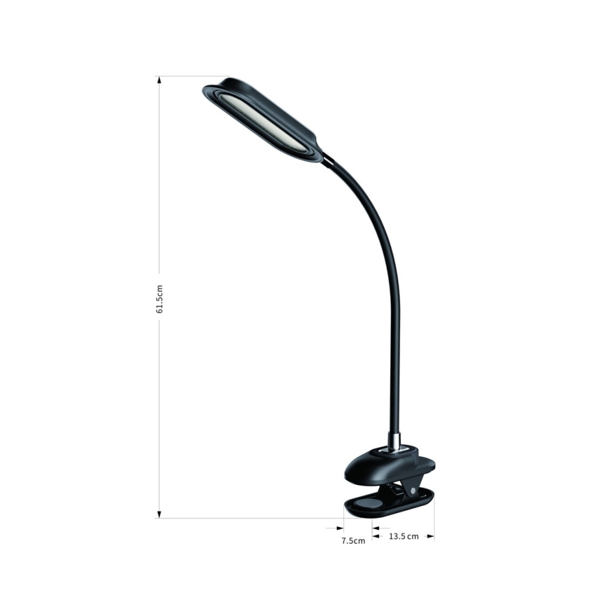 LED+CCT Dimbare bureaulamp met klem CLIP LED/7,5W/230V 3000/4200/5000K zwart