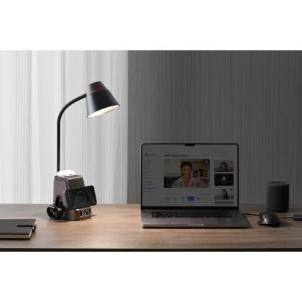 LED+CCT dimbare tafellamp met draadloos QI-opladen IDEAL LED/8W/230V 2700/4000/5000K bruin