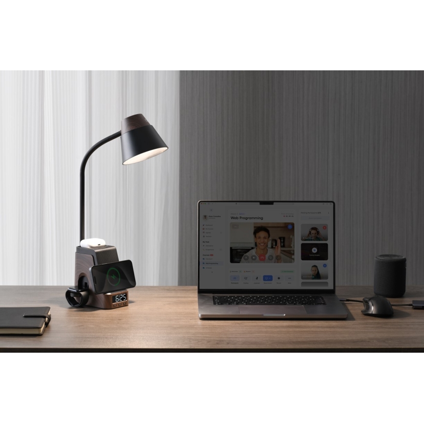 LED+CCT dimbare tafellamp met draadloos QI-opladen IDEAL LED/8W/230V 2700/4000/5000K bruin