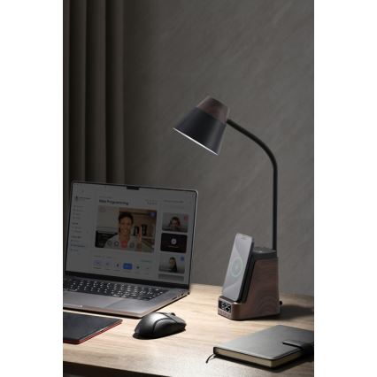 LED+CCT dimbare tafellamp met draadloos QI-opladen IDEAL LED/8W/230V 2700/4000/5000K bruin